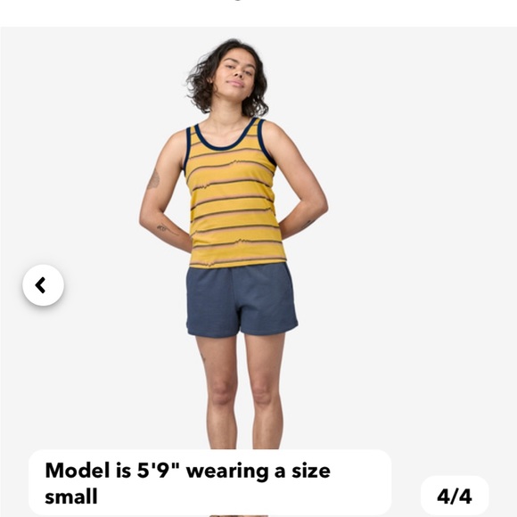 Patagonia “Ridge Rise Stripe Repeat” Organic Tank Top Yellow and Navy size M - Picture 3 of 13